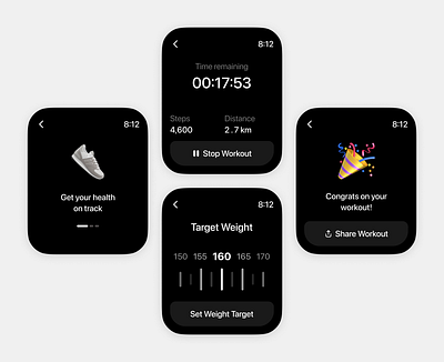 🏃🏻 Workout App — Apple Watch UI application design cards cleandesign components design health inspiration interface ios product design simple ui ux watch
