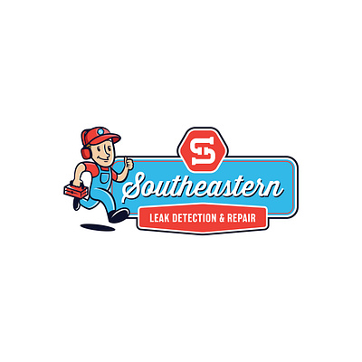 Southeastern Leak Detection Logo Design badge branding design illustration logo logo design mascot typography