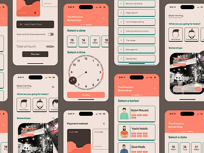 Barbershop App barbershop design graphic design ui ux