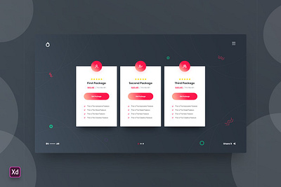 Pricing Table Landing Page Template - Adobe XD 3d animation branding graphic design logo motion graphics ui