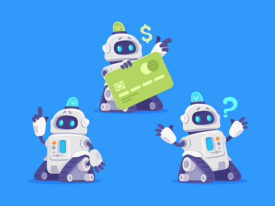 Robot character design flat game icon illustration robot