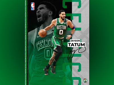 Jayson Tatum - NBA Poster basketball boston boston celtics celtics design downloadable graphic design illustration jayson tatum nba nba poster sports sports design wall art