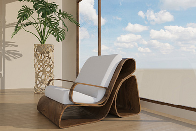 Designer chair 3d 3dsmax design furniture render