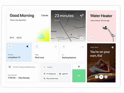 Intelligent Living: Smart Home Hub animation automation calendar daily planner dashboard design home microinteraction minimal motion graphics smart home tablet touch ui ux