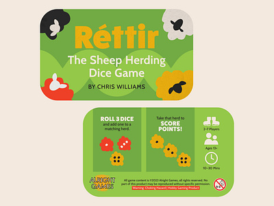 Réttir: The Sheep Herding Dice Game board game graphic design illustration