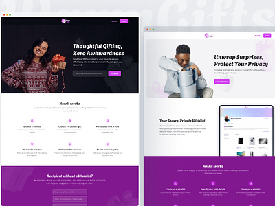 Gift giving & receiving Website - Landing Pages landing page product design ui design uiux design ux design