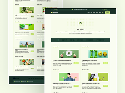 Blogs Page of Nutritionist Healthy Diet Planning - Light UI blog blog post blogs company creative design diet figma green health light minimal new nutrition page saas template ui web website