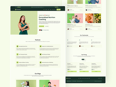 Home Page of Nutritionist Healthy Diet Planning - Light UI business company creative design diet figma green health home landing page light minimal new nutrition page saas template ui web website