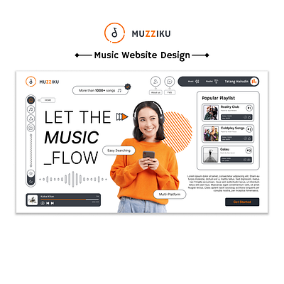 MUZZIKU - Music Website Design branding ui uitrends webdesign websitedesign