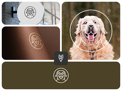 Dog Logo Design app branding design dog dog logo flat golden ratio graphic design grid logo icon illustration line art logo pet ui vector