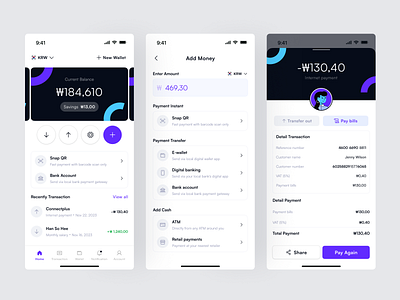 Walawwe - Digital Finance App app bank bank app banking bill bills clean digital bank digital finance finance finance app finance management fintech minimalist mobile money app payment transaction ui design wallet