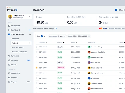 Invoice Dashboard Page dashboard invoice invoice dashboard invoice list invoice page invoice stats invoices left navbar list invoice menu table table invoice table list