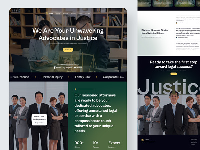 Justice™ - Law Firm Agency advisor advocate agency attorney consulting court crime green justice law law consultant law firm lawyer lawyer firm legal legal website ui ui design uiux web design