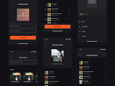 Plus+ • Music App • 4 clean ios mobile music orange ui user interface ux