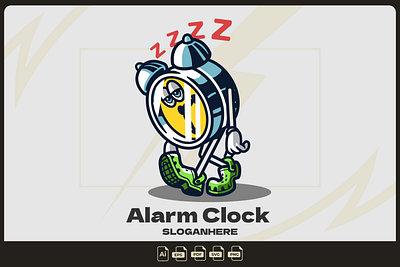 Alarm Clock Mascot Logo alarm branding clock design graphic design icon illustration logo mascot time vector
