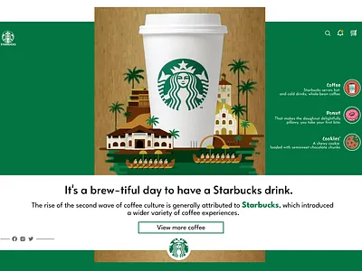 UI Hero page: Starbucks Your Perfect Sip, Every Moment. app branding design graphic design illustration logo ui ux vector