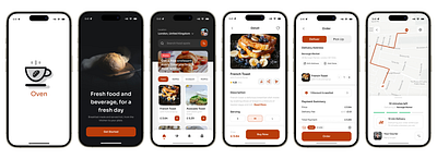 Oven: Mobile app for a restaurant app delivery design food graphic design illustration logo order typography ui vector