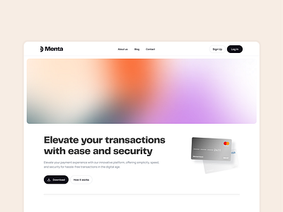Menta - Web Design branding cards design desktop gradients graphic design home page landing page payments ui ux web web design website