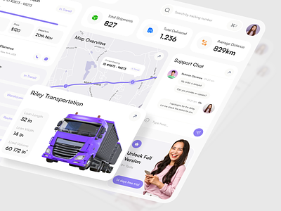 Riley - Logistics Monitoring Dashboard business cargo courier dashboard delivery gps logistics logistics platform monitoring package product design sales monitoring shipment shipping dashboard tracking truck ui uiux ux web design