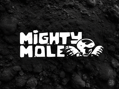 Mighty Mole | Excavators custom typography digging excavator ground logo design mole крот