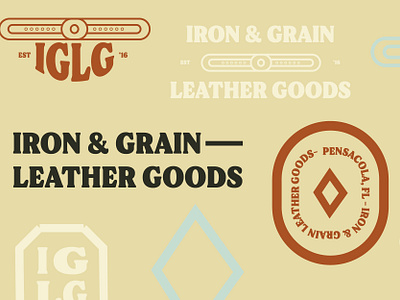 Iron & Grain Leather Goods adobe illustrator brand identity branding design graphic design identity design illustrator leather goods leather makers leather product logo logo design logotype submarks wordmarks