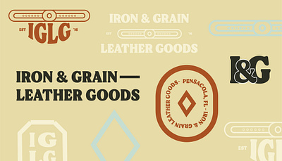 Iron & Grain Leather Goods adobe illustrator brand identity branding design graphic design identity design illustrator leather goods leather makers leather product logo logo design logotype submarks wordmarks