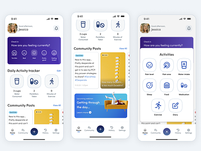 Dashboard | Headache Activity + Tracking Mobile App WIP activity tracker app dashboard design headaches homepage icons menu minimal design minimalism minimalistic mobile mobile app product product design tracker ui ux uxui