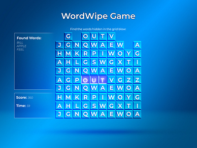 WordWipe Redesign 3d design adobe photoshop game game design game interface graphic design interface design minimal design motion graphics puzzle ui user interface web game word