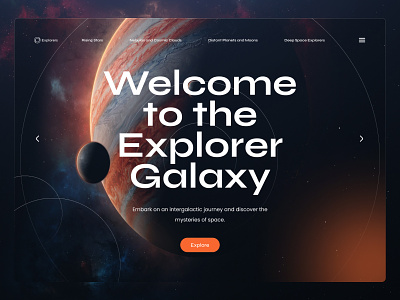 Space Concept Hero Page conceptdesign design explorer future galaxy graphic design heropage planets ui ux web worlds