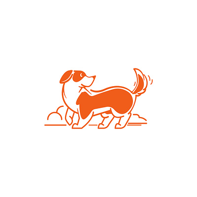 WOOF animal design digital dog editorial icon illustration indonesia minimal orange park simple vector