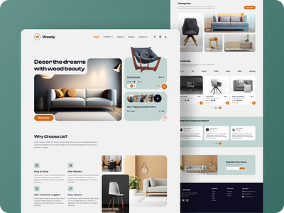 Furniture Website Landing Page branding design dribble best short ecommerce furniture store furniture website home design homedecor homepage landing page logo minimal popular item typography ui ux web website