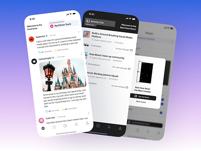 Social Media Concept UI: The Back Door Room concept ideation mobile apps social media ui ui design ux design