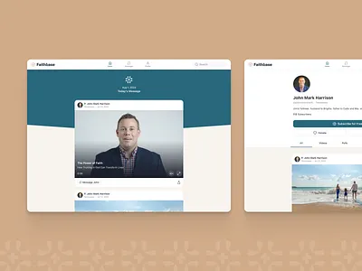 Faithbase App: Desktop app bible church faith feed ministers pastor profile ui ux