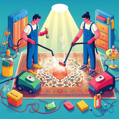 Carpet Cleaning SM Advertisement design illustration
