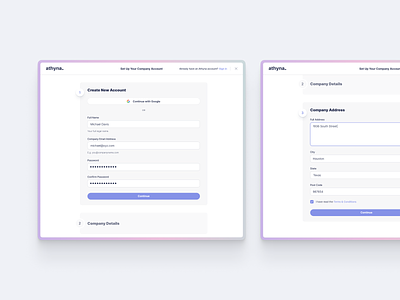 Company Onboarding app company new account onboarding remote work saas talent ui ux
