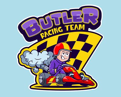 Kid's Tshirt Design cartoon kart kids racing tshirt design