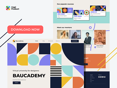 University Web - Bauhaus Design Style clean web design modern uni web modern web modern web design ui uni web design university web web web design web ui design