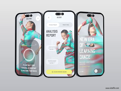 DanceSkillz - AI-Powered Dance Enhancement App ai analysis android animation app app design artificial intelligence branding dance dashboard design interface ios mobile mobile ui motion design motion graphics nickelfox ui ux