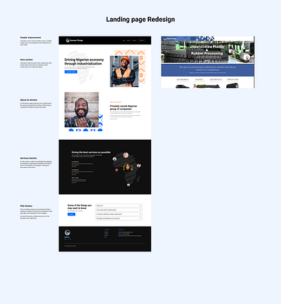 Redesign of a plastic industry landing page.