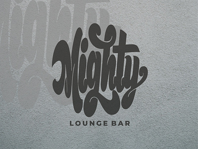 Mighty | Logotype Design bar branding design food lettering logo logobrand logotype lounge retro typeface typography vintage