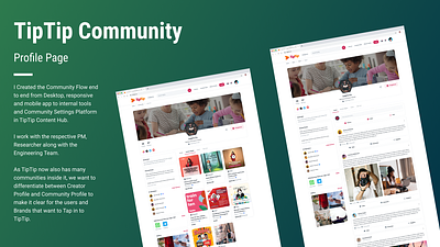 Community Profile Page community feeds profile page ui ux