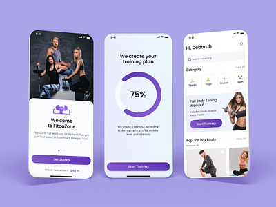 FitooZone app app design branding fitness fitness app fitness mobile fitness mobile app graphic design gym gym mobile app health logo mobile app mobile design mobile ui training ui uidesign ux