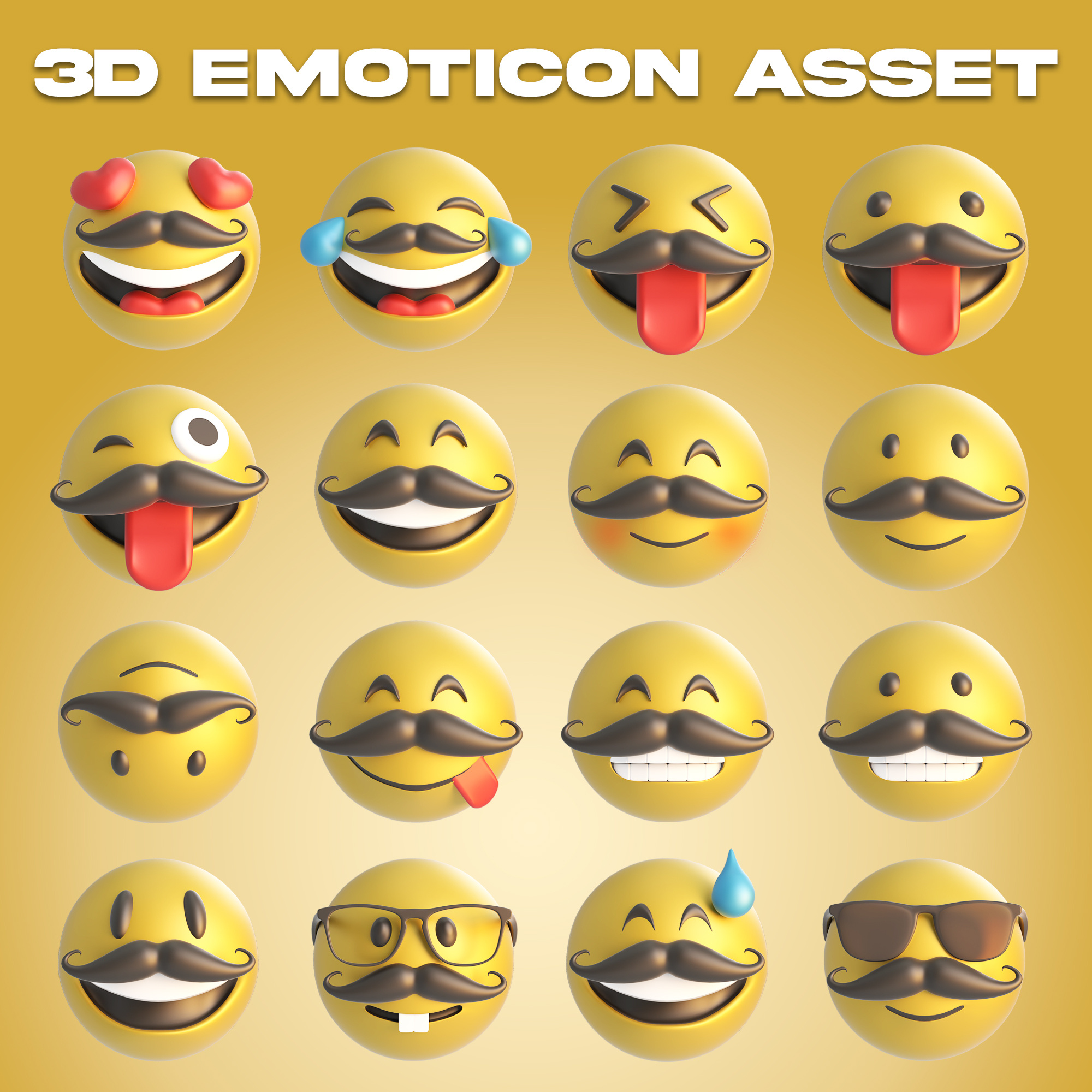 3D EMOTICON ASSET 3d branding design emoticon graphic design icon illustration logo typography ui ux vector