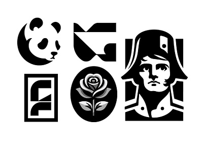 COLLECTION bonaparte branding design f fowers g graphic design icon identity illustration lettering logo marks napoleon napoleon bonaparte panda rose symbol ui