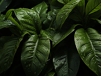 [Material]Tropical_Plant_Leaf_Dewdrop_KB95 -21P background design dewdrop free material plant tropical