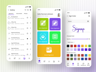 Digital Signature Mobile App Design app app design app ui design halo lab ios minimal mobile mobile app mobile app design mobile app ui mobile app ui design popular product design sign signature signature app trending ui ui design