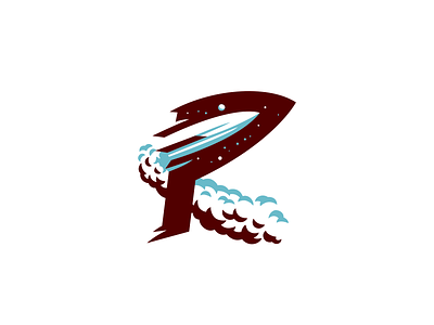 Rocket R letter Logo alphabet brand branding for sale letter logo mark nagual design r rocket space