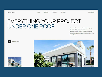 Underroof — architectural company animation architecture design figma grid interactions landing page minimalism typography ui ux web web page webdesign webflow website