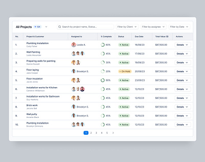 Simple Data table b2b crm dashboard data management data table design functional minimal product design saas webapp ui user friendly