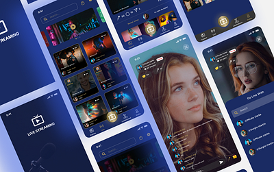 Live Streaming App Design animation app design figma uiux